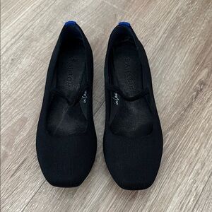 Rothy's Black Flats with Blue Accent